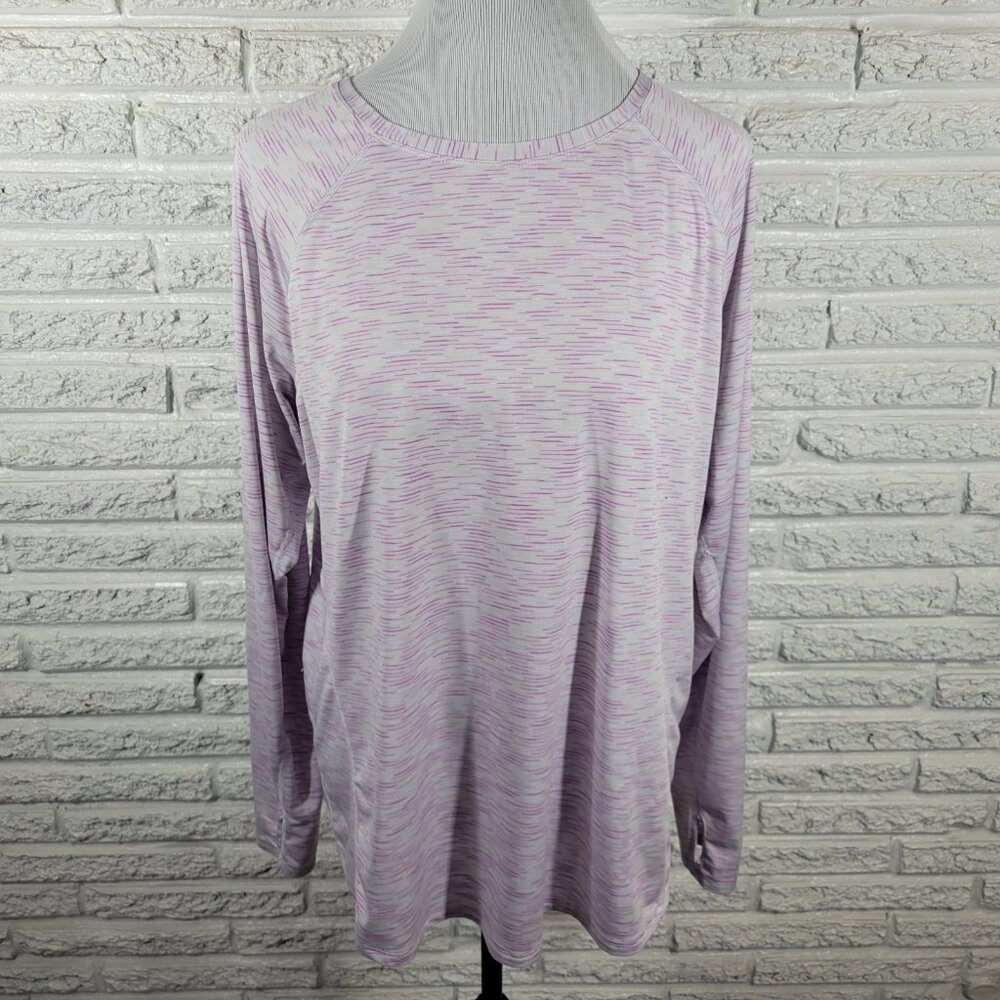 Tek Gear Workout Womens Top XL Tee Purple Heather Lightweight PUR28E